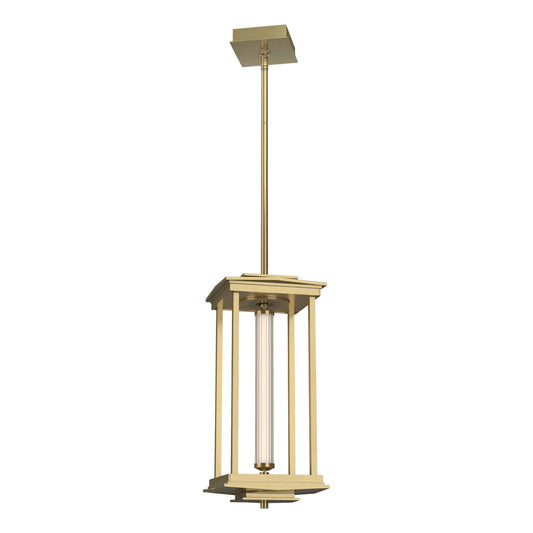 Athena 1-Light Medium LED Lantern LED Clear Glass (ZM) in Modern Brass