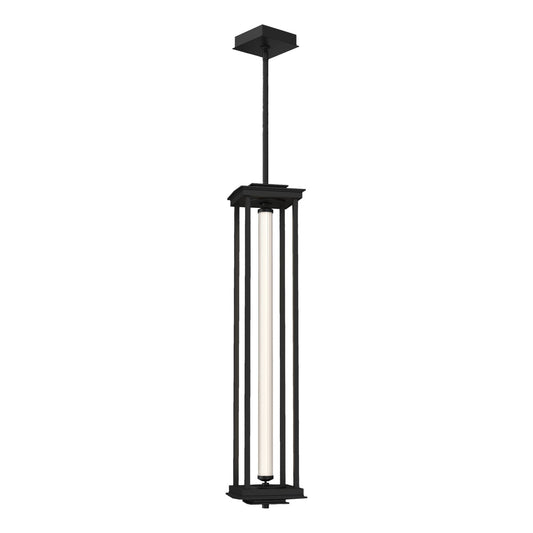 Athena 1-Light Large LED Lantern LED Clear Glass (ZM) in Black