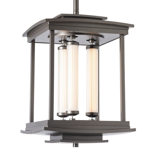 Athena 3-Light LED Lantern LED Clear Glass (ZM) in Dark Smoke