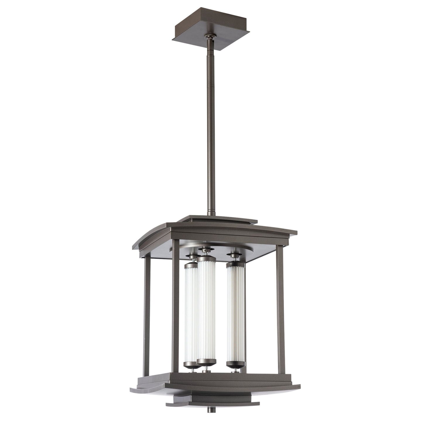Athena 3-Light LED Lantern LED Clear Glass (ZM) in Dark Smoke