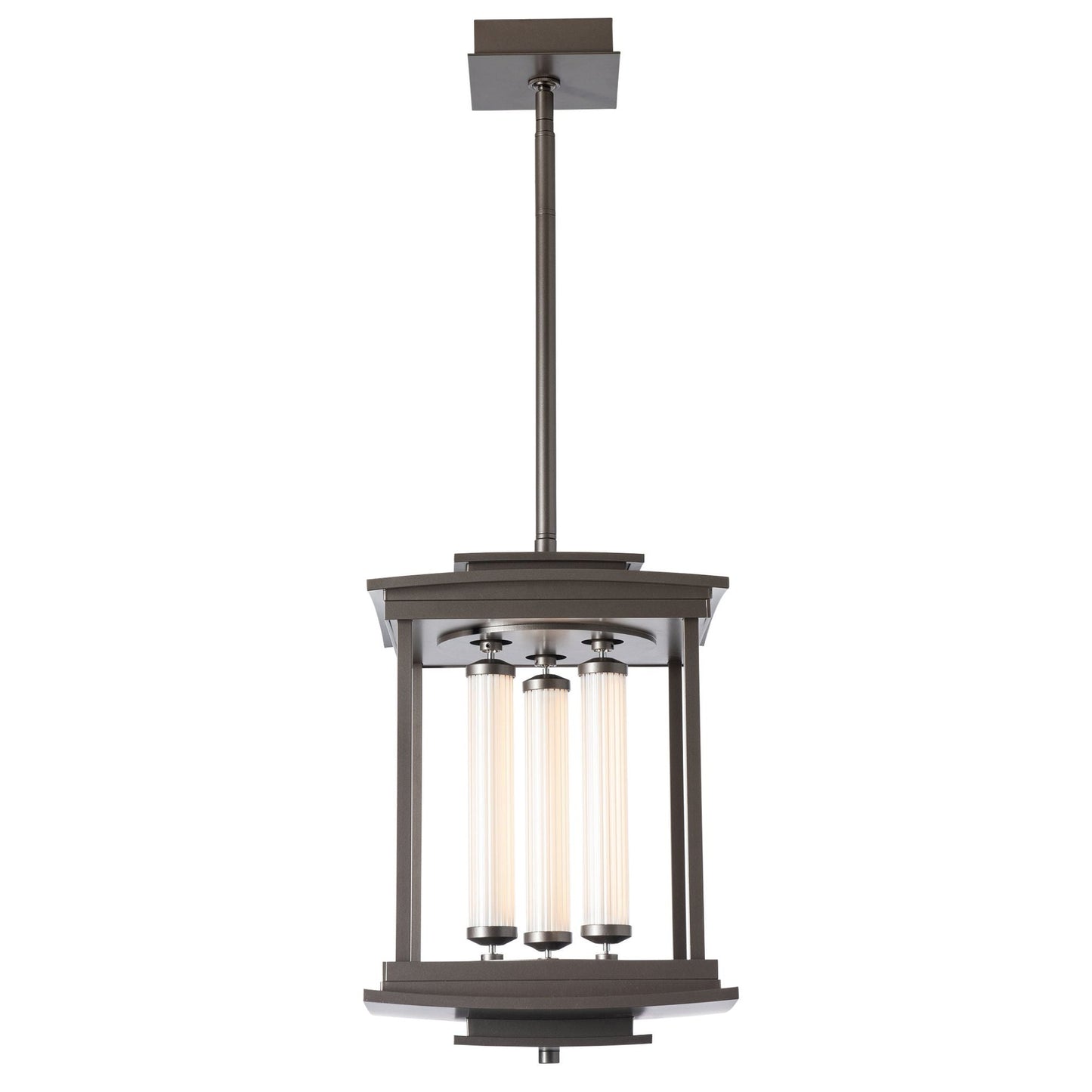 Athena 3-Light LED Lantern LED Clear Glass (ZM) in Dark Smoke