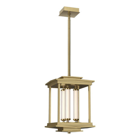 Athena 3-Light LED Lantern LED Clear Glass (ZM) in Modern Brass