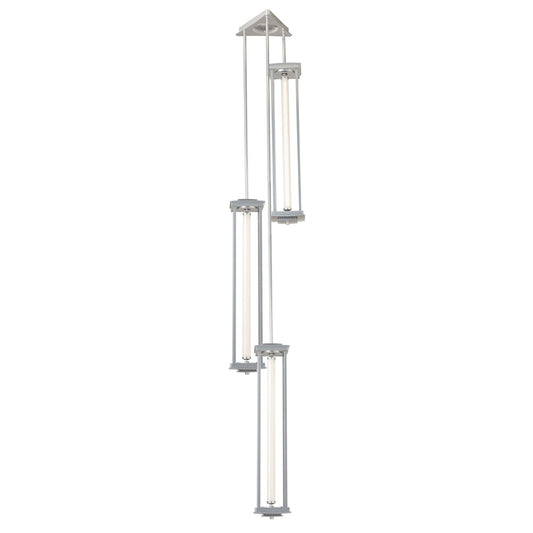 Athena Triple Tall LED Lantern LED Clear Glass (ZM) in Sterling