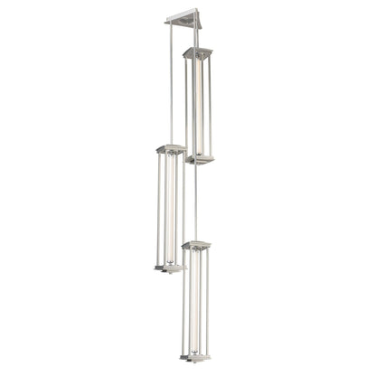 Athena Triple Tall LED Lantern LED Clear Glass (ZM) in Sterling