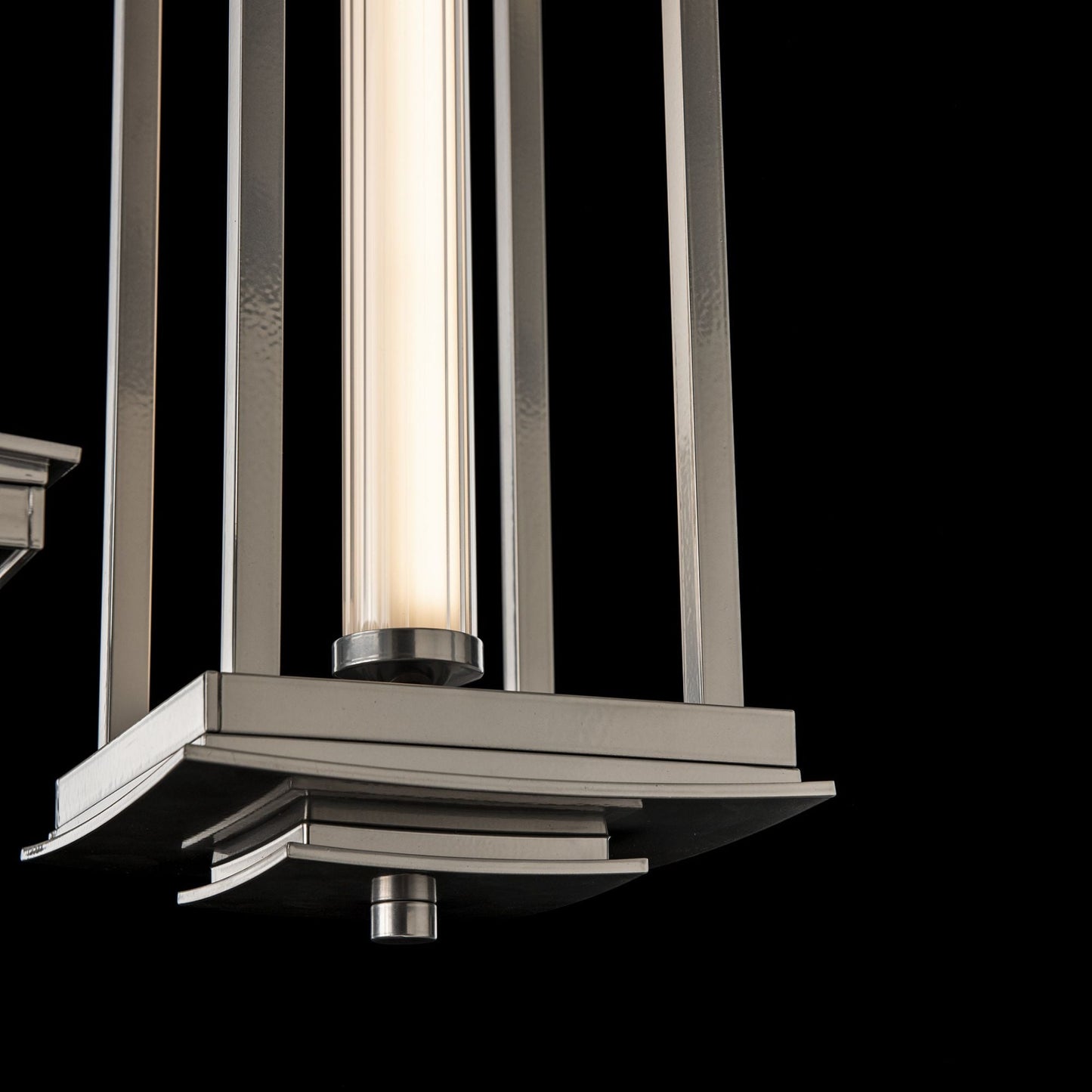 Athena Triple Tall LED Lantern LED Clear Glass (ZM) in Sterling