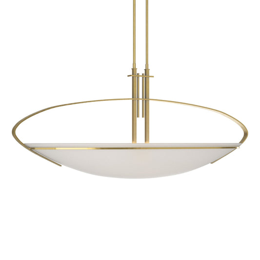 Mackintosh Large Pendant 2-Light Opal Glass (GG) in Modern Brass