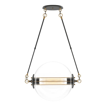 Otto Sphere Pendant 2-Light Stainless Steel Mesh (ZK) in Black with Brass Accents