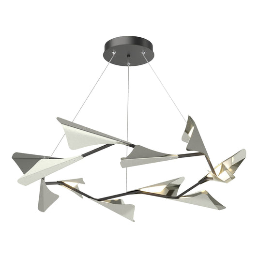 Plume 12-Light LED Pendant Sterling Accent LED in Black
