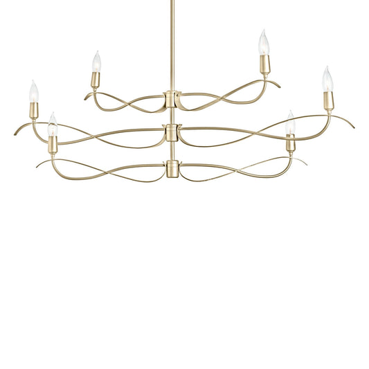Willow 6-Light Small Chandelier 6-Light in Modern Brass