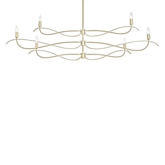 Willow 6-Light Large Chandelier 6-Light in Modern Brass