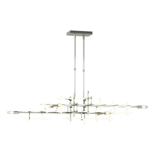 Grid Pendant 6-Light in Sterling