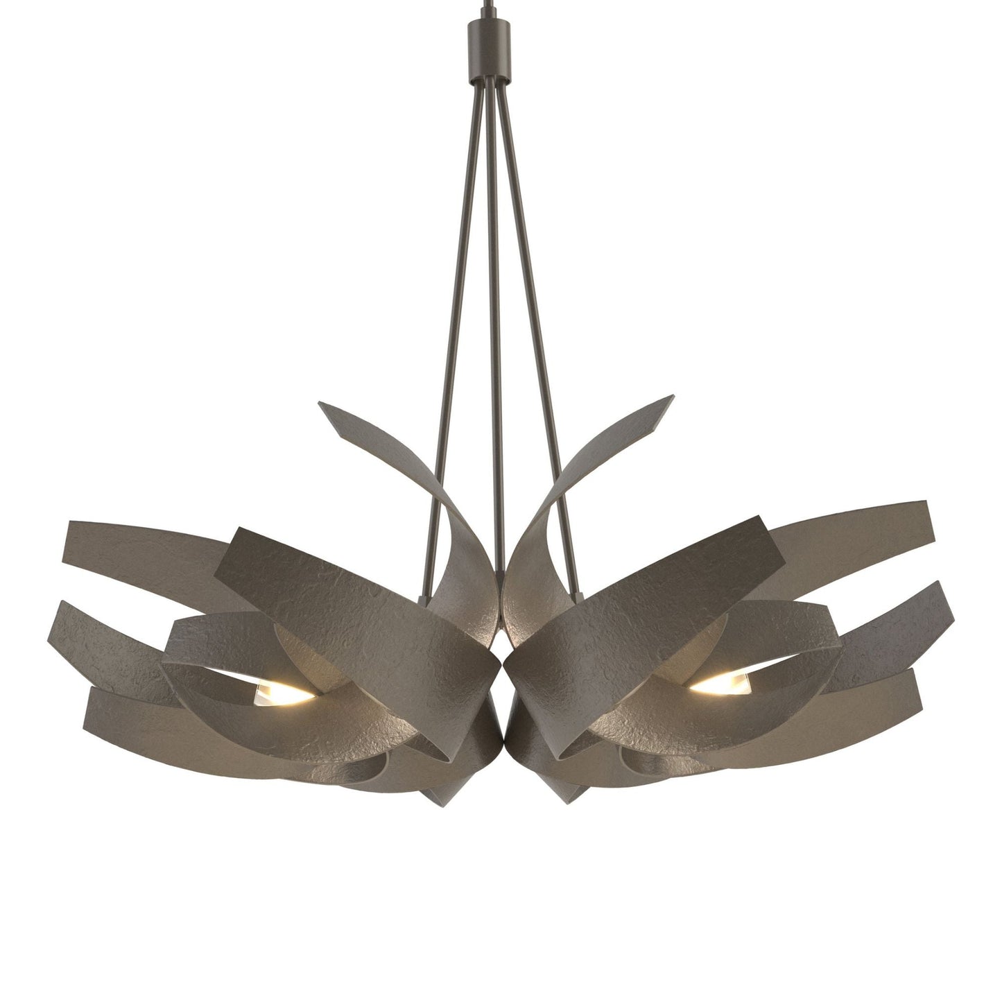 Corona Large Pendant 6-Light Clear Glass with Frosted Diffuser (YE) in Dark Smoke