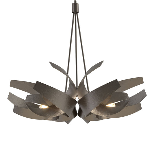 Corona Large Pendant 6-Light Clear Glass with Frosted Diffuser (YE) in Oil Rubbed Bronze