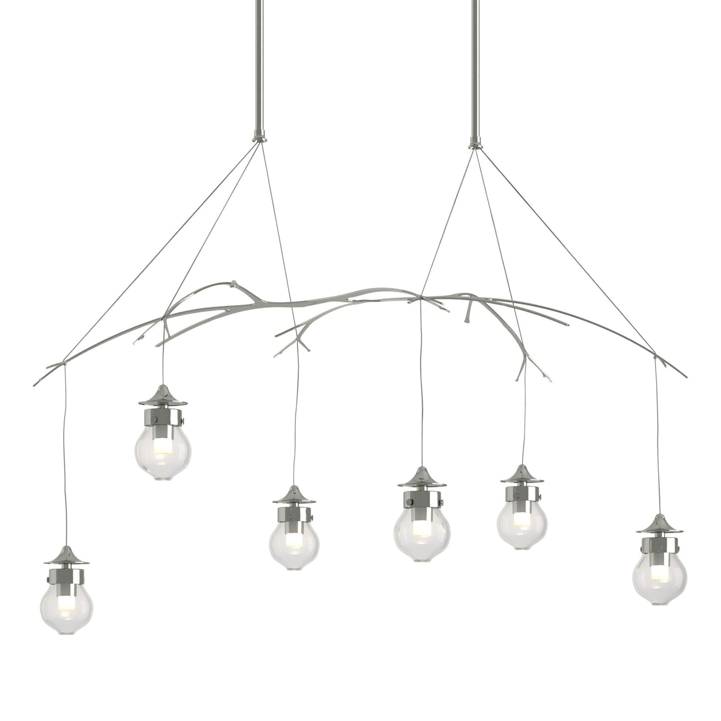 Kiwi Pendant 6-Light Clear Glass (ZM) in Sterling
