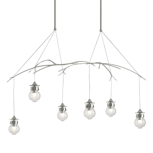 Kiwi Pendant 6-Light Clear Glass (ZM) in Sterling