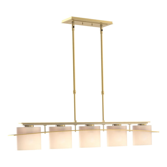 Arc Ellipse 5 Light Pendant 5-Light Opal Glass (GG) in Modern Brass