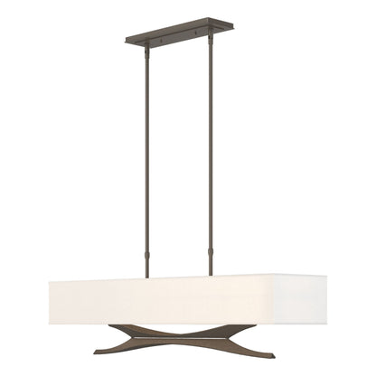 Moreau Pendant 4-Light Natural Anna Shade (SF) in Dark Smoke