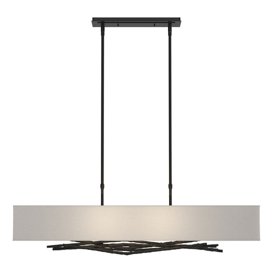 Brindille Pendant 4-Light Natural Anna Shade (SF) in Black