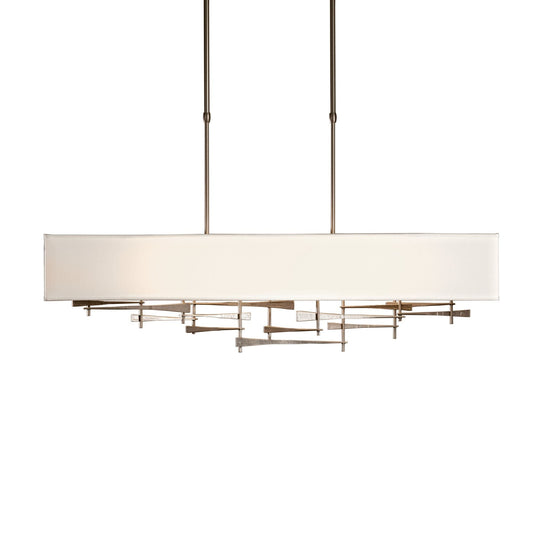 Cavaletti Pendant 4-Light Natural Anna Shade (SF) in Dark Smoke