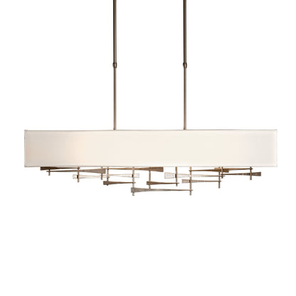 Cavaletti Pendant 4-Light Natural Anna Shade (SF) in Dark Smoke