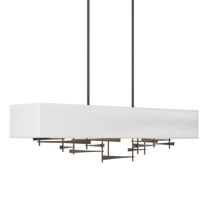 Cavaletti Pendant 4-Light Natural Anna Shade (SF) in Dark Smoke
