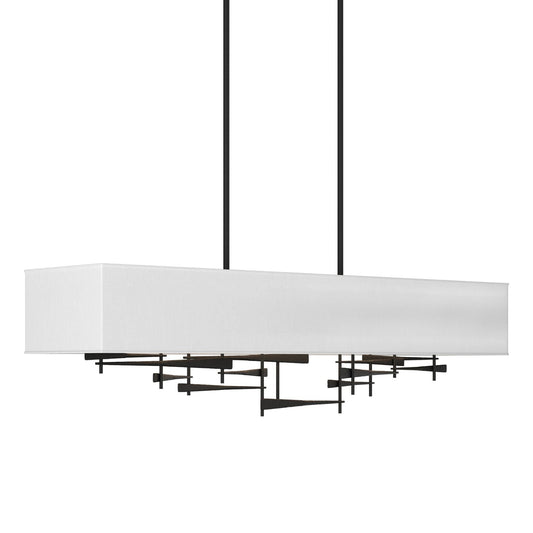 Cavaletti Pendant 4-Light Natural Anna Shade (SF) in Black