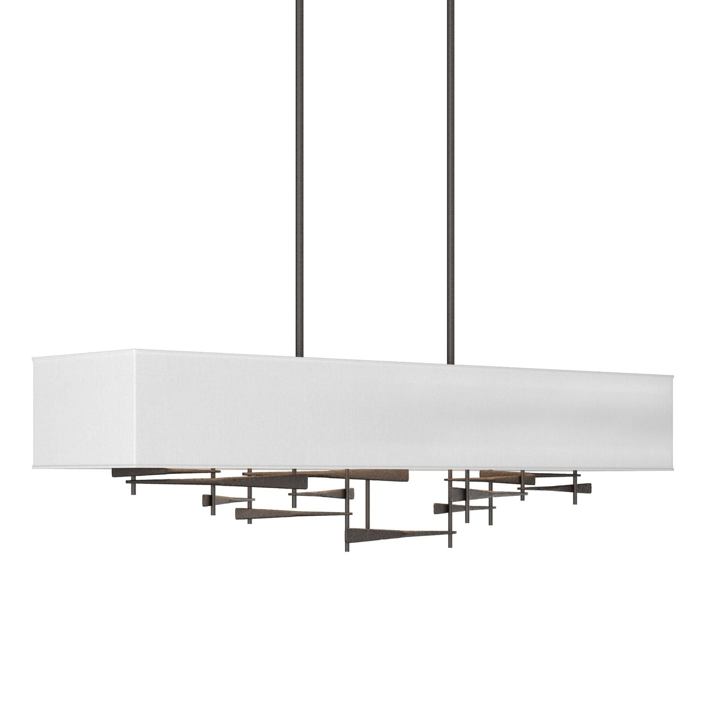 Cavaletti Pendant 4-Light Natural Anna Shade (SF) in Oil Rubbed Bronze