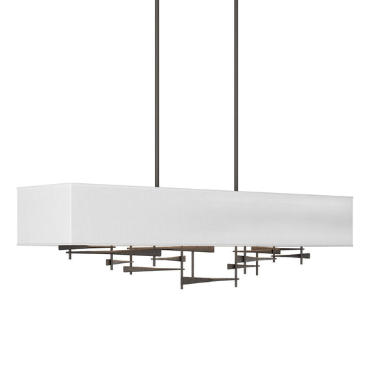Cavaletti Pendant 4-Light Natural Anna Shade (SF) in Oil Rubbed Bronze