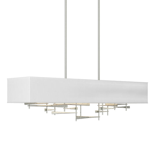 Cavaletti Pendant 4-Light Natural Anna Shade (SF) in Sterling