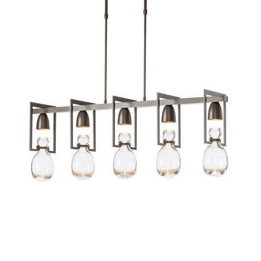 Apothecary Pendant 5-Light Clear Glass (ZM) in Dark Smoke