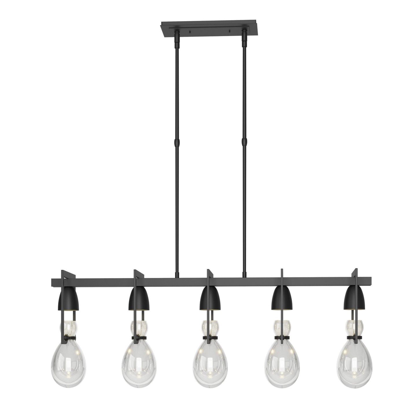 Apothecary Pendant 5-Light Clear Glass (ZM) in Black
