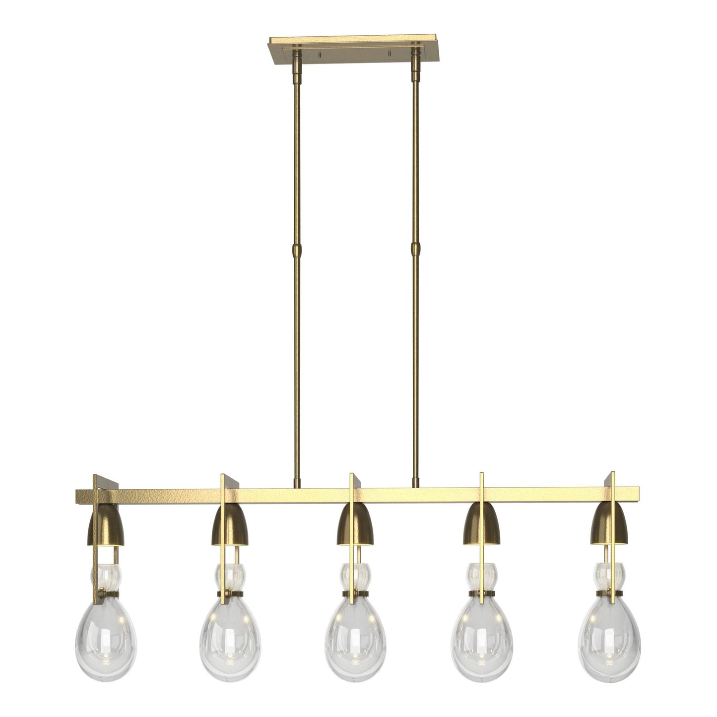 Apothecary Pendant 5-Light Clear Glass (ZM) in Modern Brass