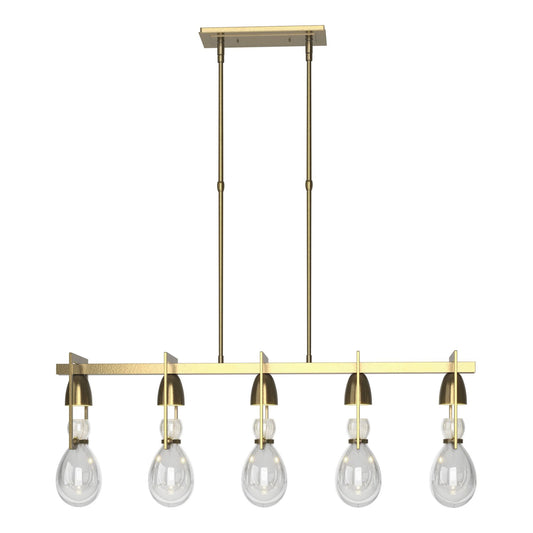 Apothecary Pendant 5-Light Clear Glass (ZM) in Modern Brass
