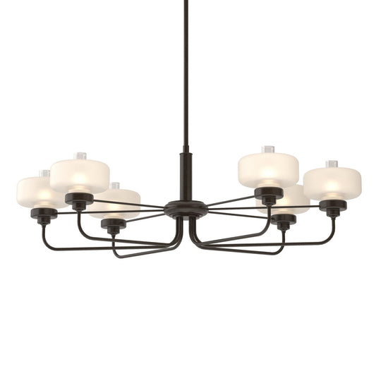 Nola Pendant 6-Light Clear Glass with Frosted Diffuser (YE) in Oil Rubbed Bronze
