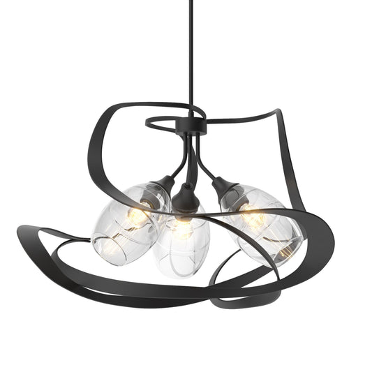 Nest Pendant 3-Light Clear Glass (ZM) in Black