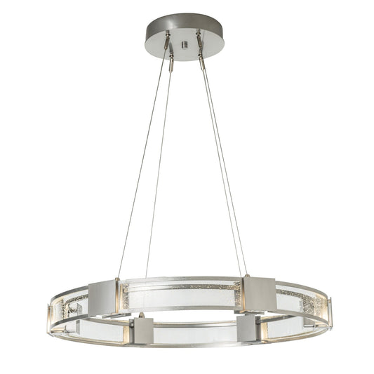 Aura Glass Pendant 6-Light Seeded Clear Glass (II) in Sterling