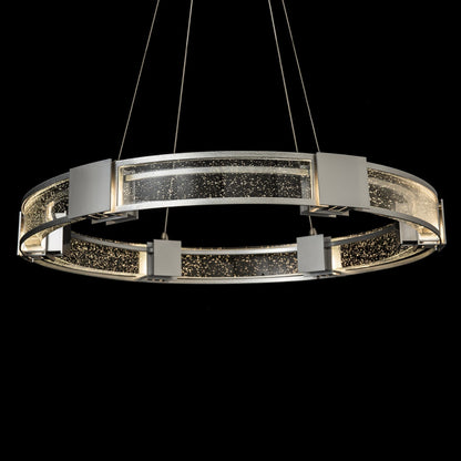 Aura Glass Pendant 6-Light Seeded Clear Glass (II) in Sterling