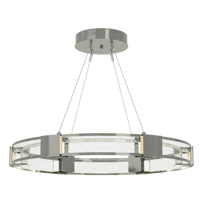 Aura Glass Pendant 6-Light Seeded Clear Glass (II) in Sterling