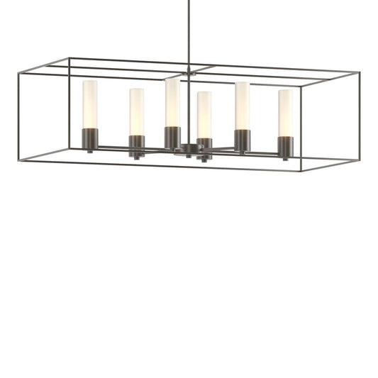 Portico Pendant 6-Light Dark Smoke Accent Opal Glass (GG) in Dark Smoke