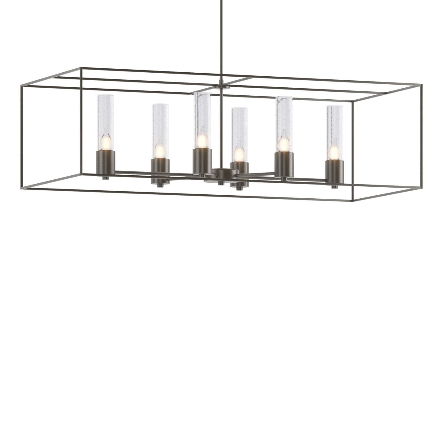 Portico Pendant 6-Light Dark Smoke Accent Seeded Clear Glass (II) in Dark Smoke