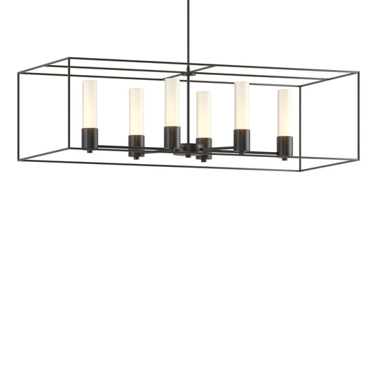 Portico Pendant 6-Light Dark Smoke Accent Opal Glass (GG) in Black