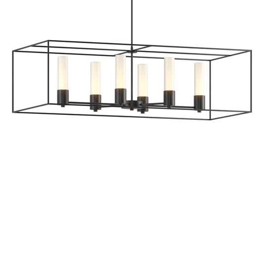 Portico Pendant 6-Light Black Accent Opal Glass (GG) in Black