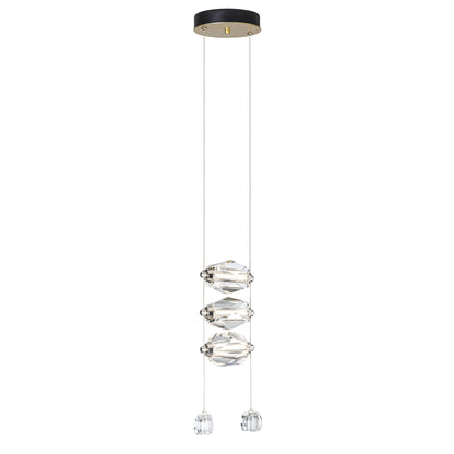 Gatsby 3-Light LED Pendant Crystal LED in Modern Brass