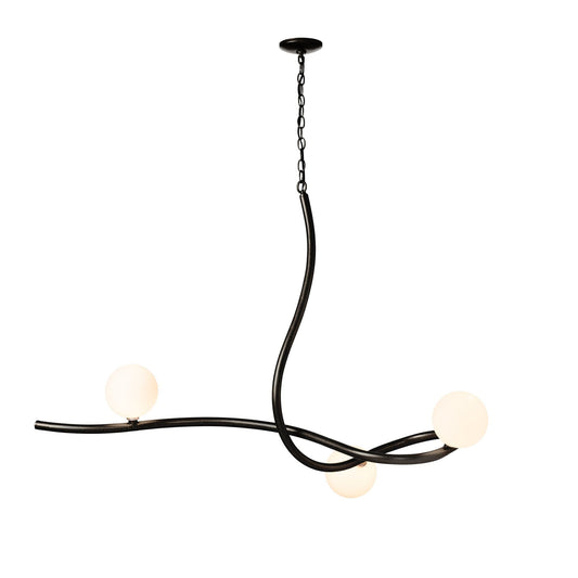 Slide Pendant 3-Light Opal Glass (GG) in Black