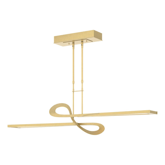 Switchback LED Pendant LED in Modern Brass