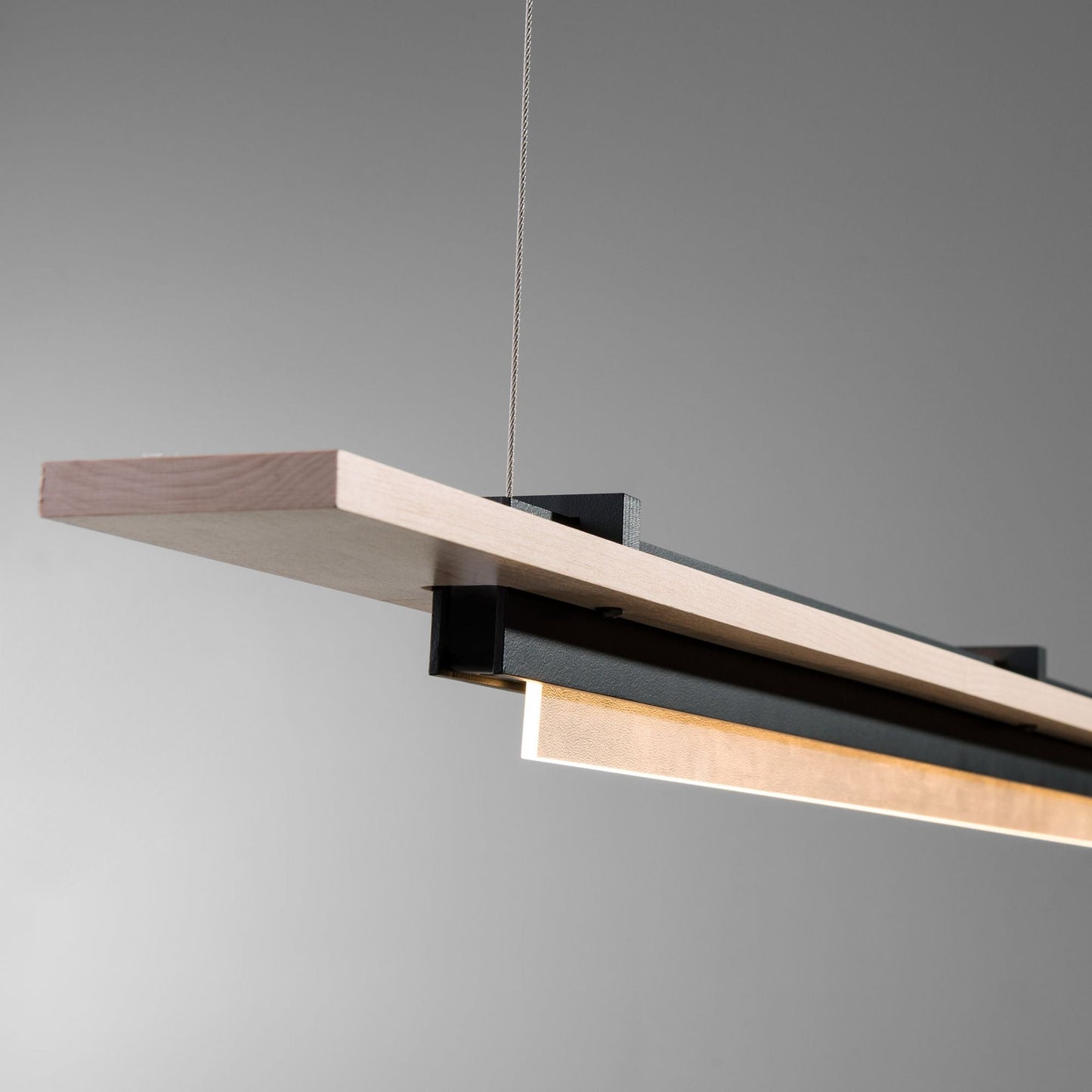 Plank LED Pendant Maple Wood LED in Black
