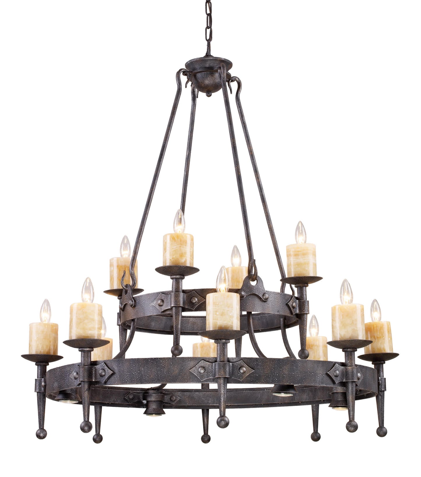 Twelve Light Up Lighting Two Tier Chandelier from the Cambridge Collection