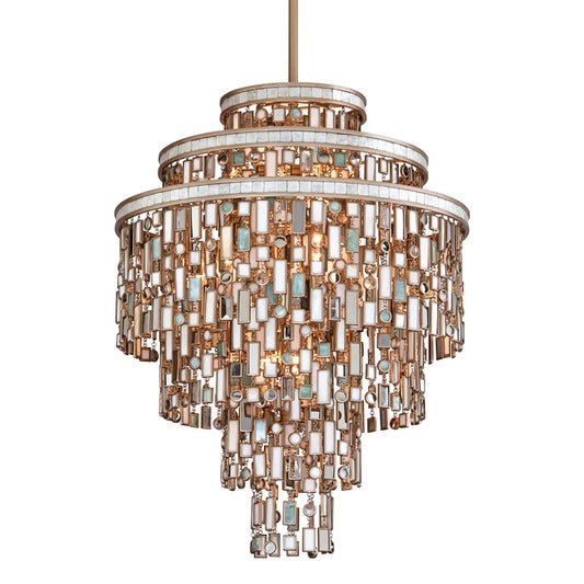Dolcetti 13-Light Chandelier in Champagne Leaf 24W x 32H