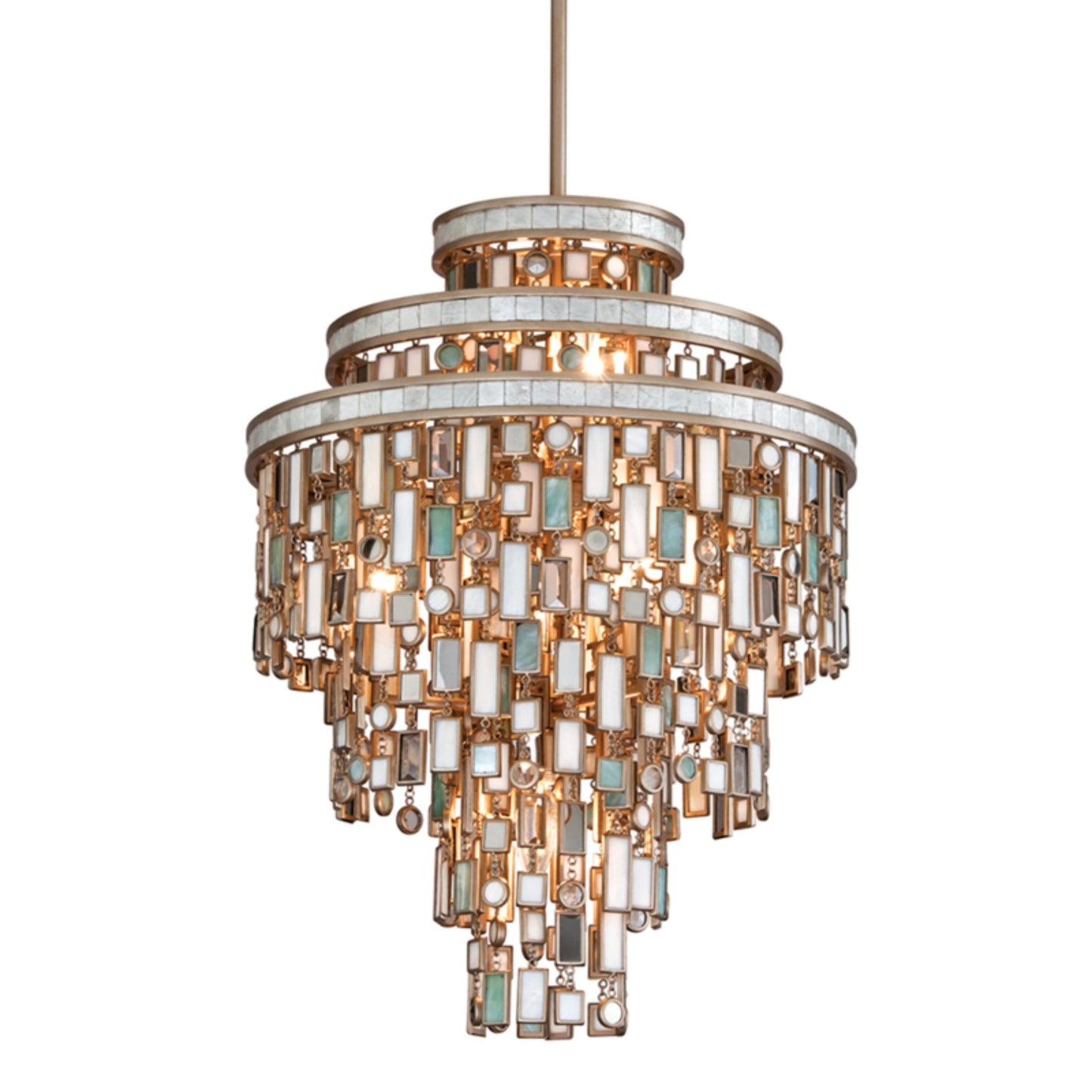 Dolcetti 7-Light Chandelier in Champagne Leaf 18L x 18W x 24.5H