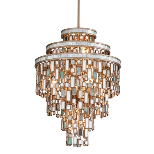 Dolcetti 7-Light Chandelier in Champagne Leaf 18L x 18W x 24.5H